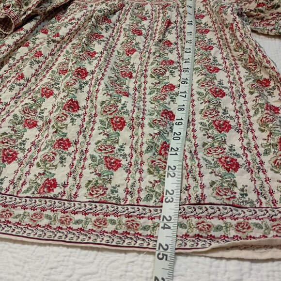 Max Studio London Floral Peasant Blouse Size M Cotton Blend Bohemia Preppy - Picture 9 of 9